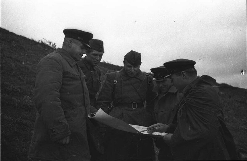 Soldiers Examining Map
