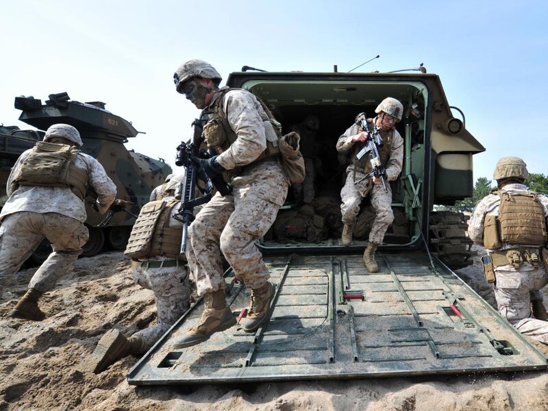 Soldiers Exiting Vehicle — Tan