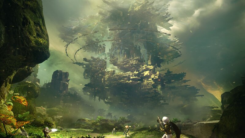 Soldiers Facing Alien Structure