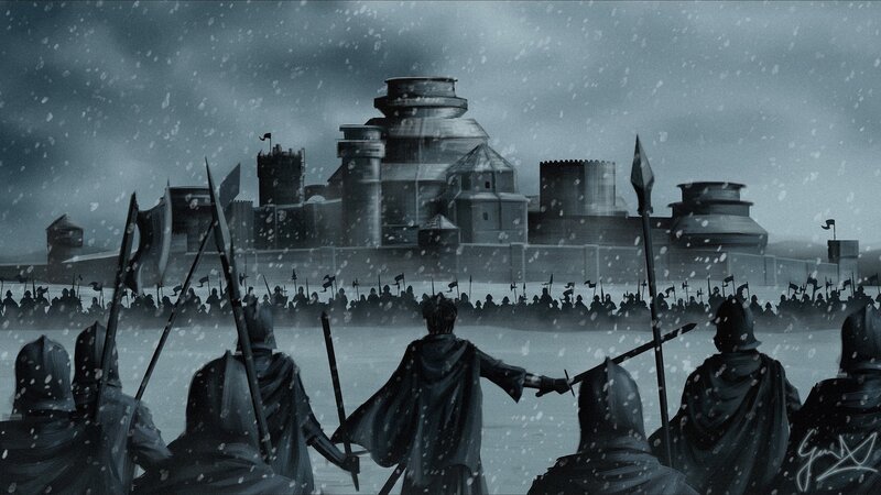 Soldiers Facing Castle