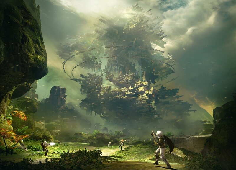 Soldiers Facing Floating City