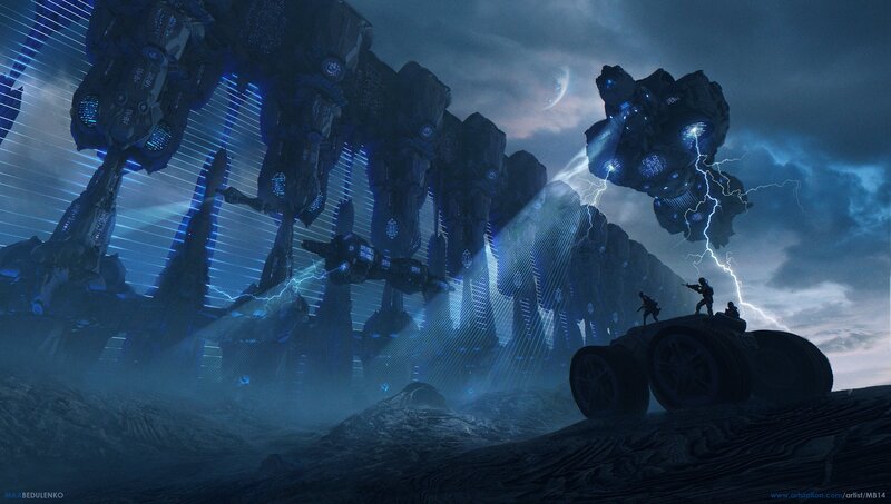 Soldiers Facing Giant Robots — Blue