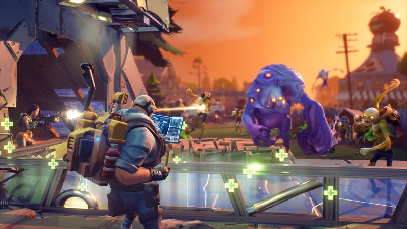 Soldiers Fighting Monsters — Orange, Chaotic, Sunset