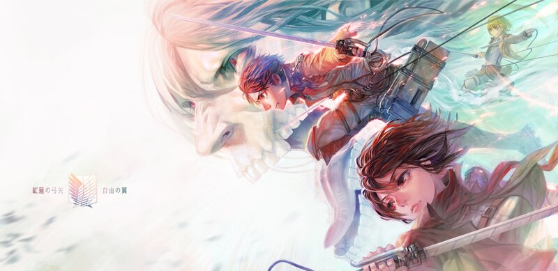 Soldiers Fighting Titans — White