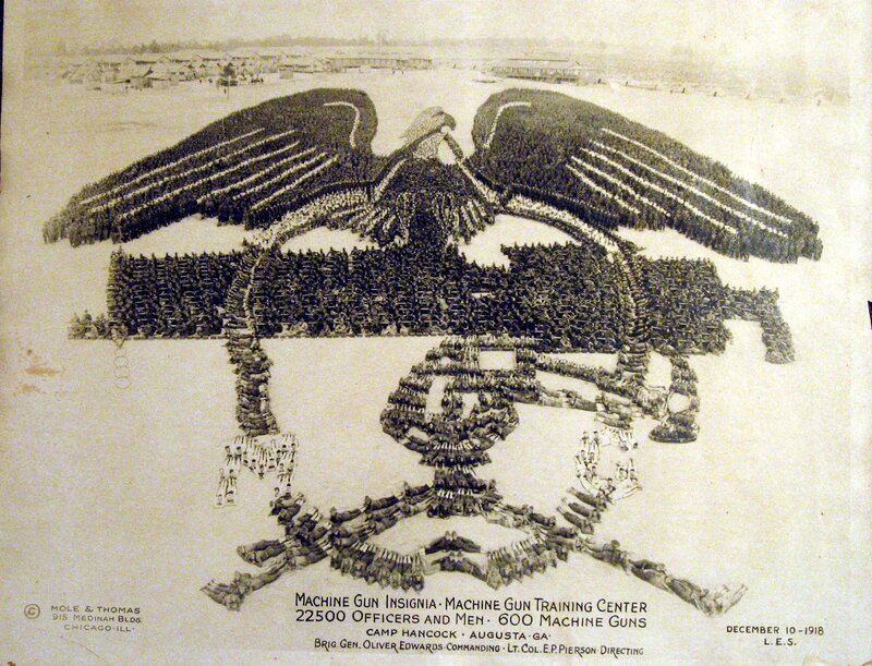 Soldiers form eagle insignia