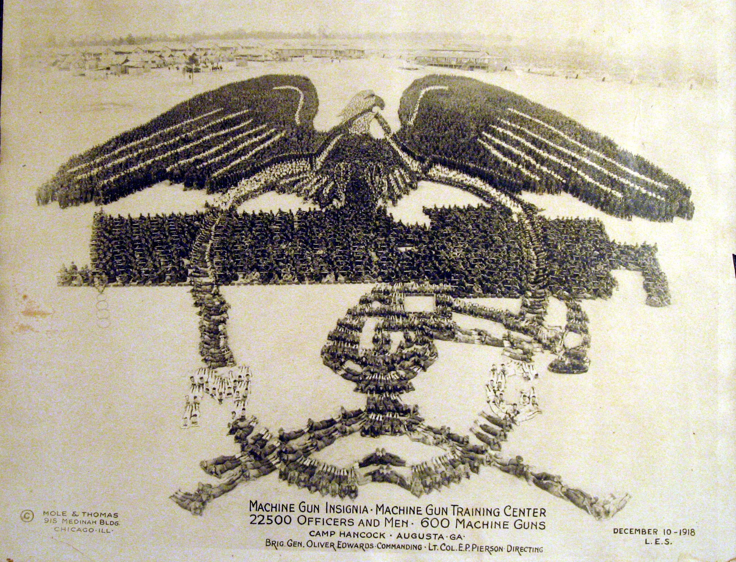Soldiers form eagle insignia