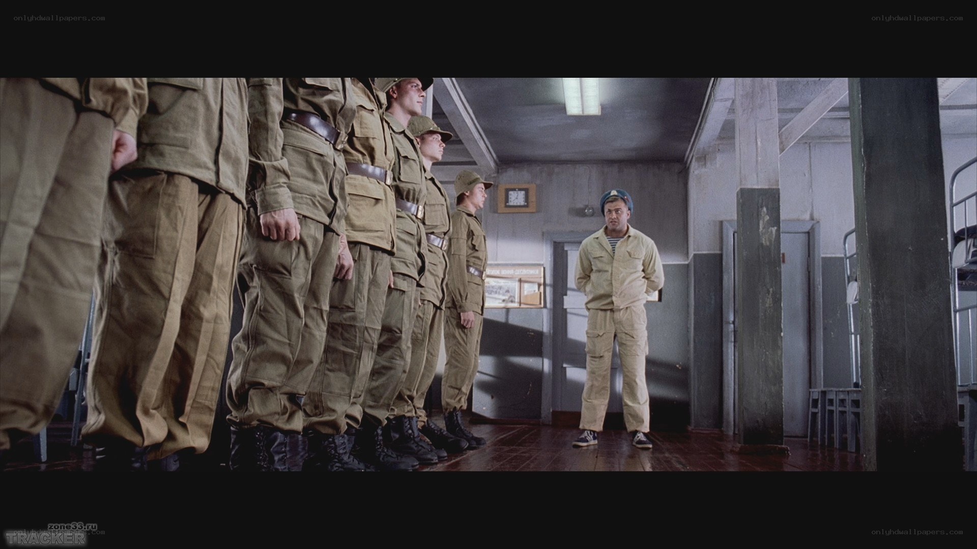 Soldiers in a barracks room