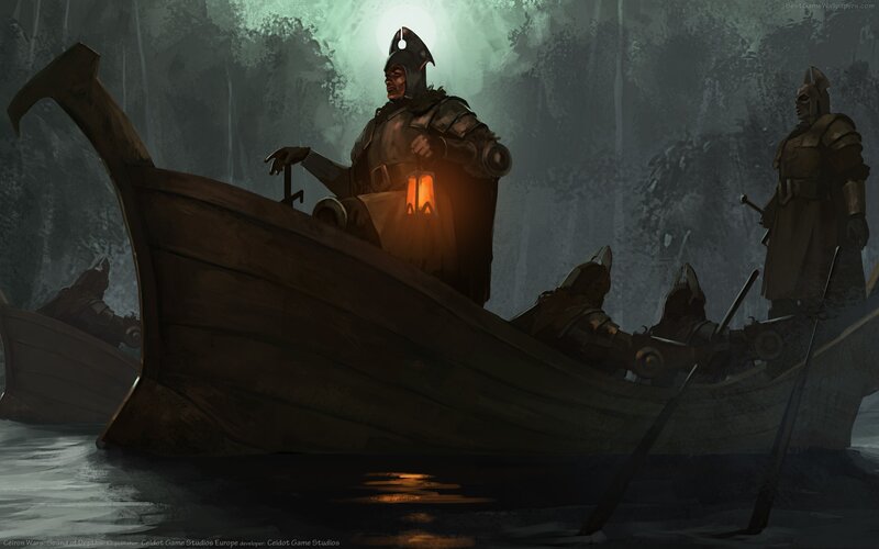 Soldiers in a boat at night
