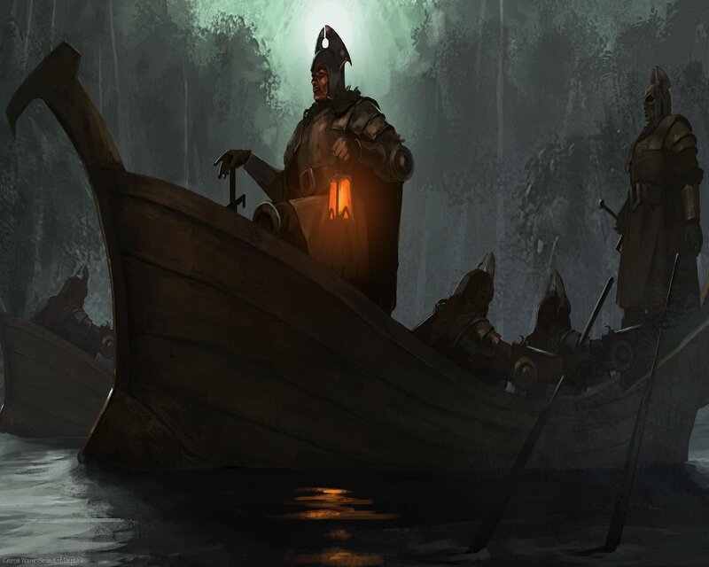 Soldiers in a Boat — Brown, Dark, Mysterious