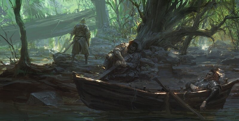 Soldiers in a Boat — Green, Dramatic