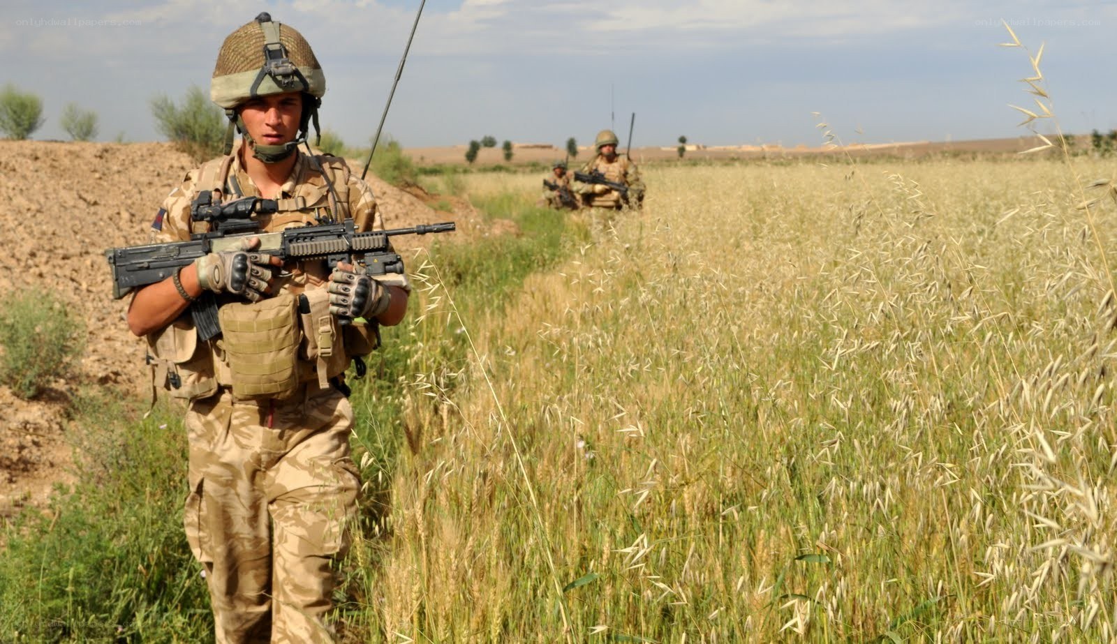 Soldiers in a field