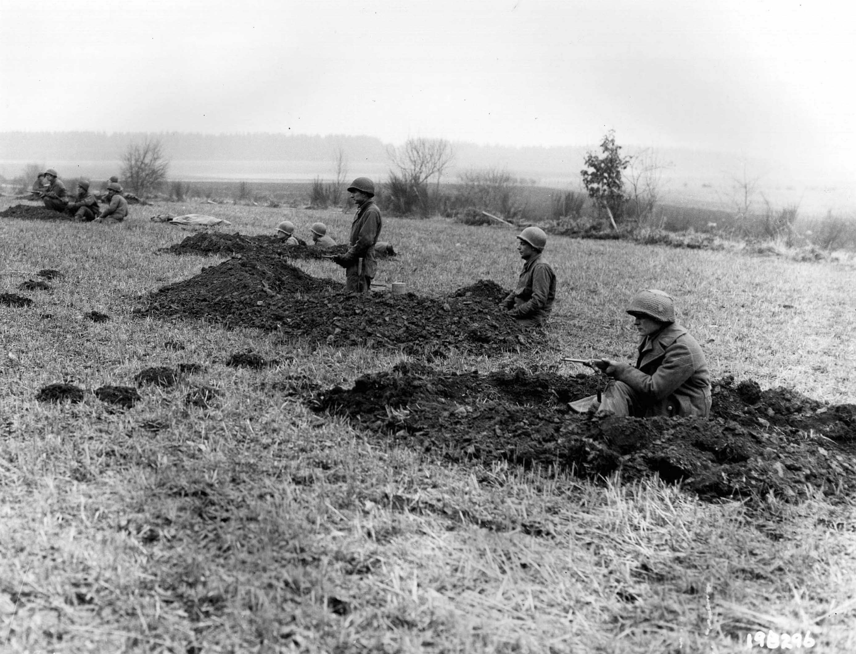 Soldiers in a field trench