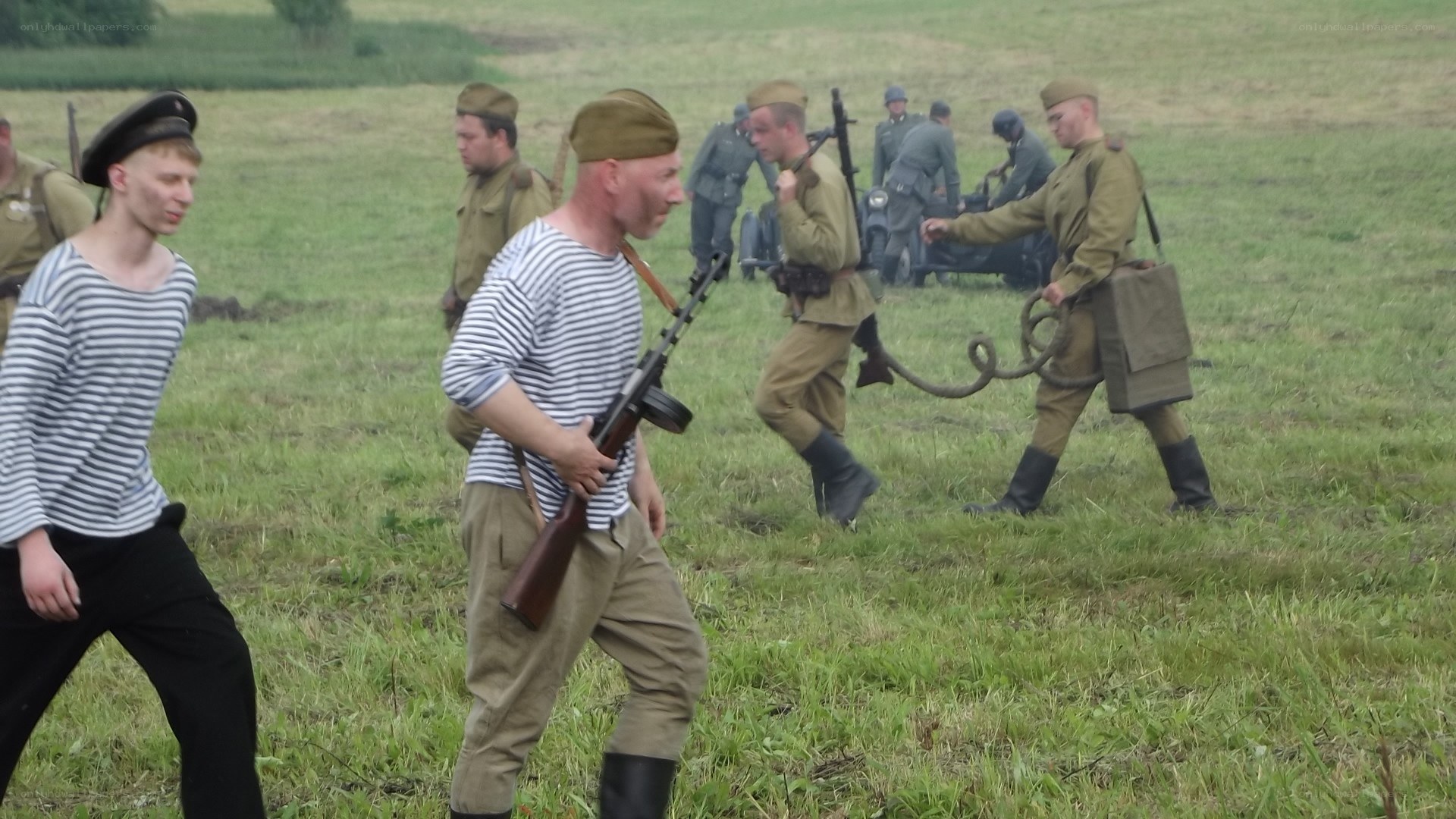 Soldiers in a field