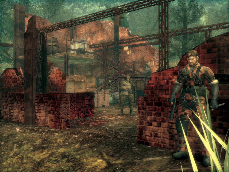Soldiers in a ruined factory