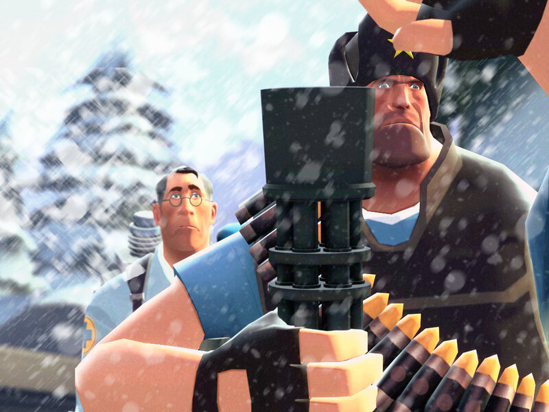 Soldiers in a snowy battle