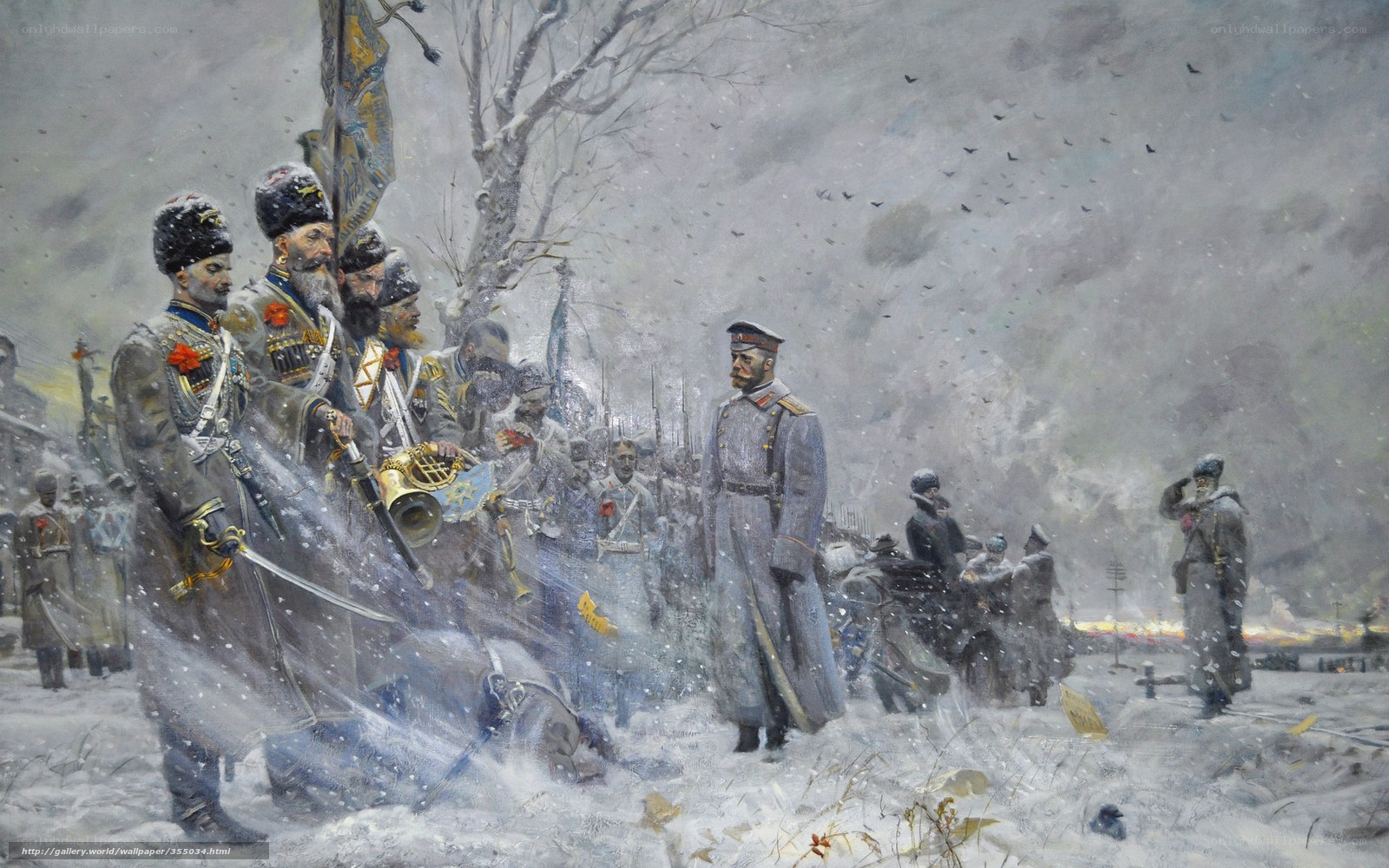 Soldiers in a snowy battle
