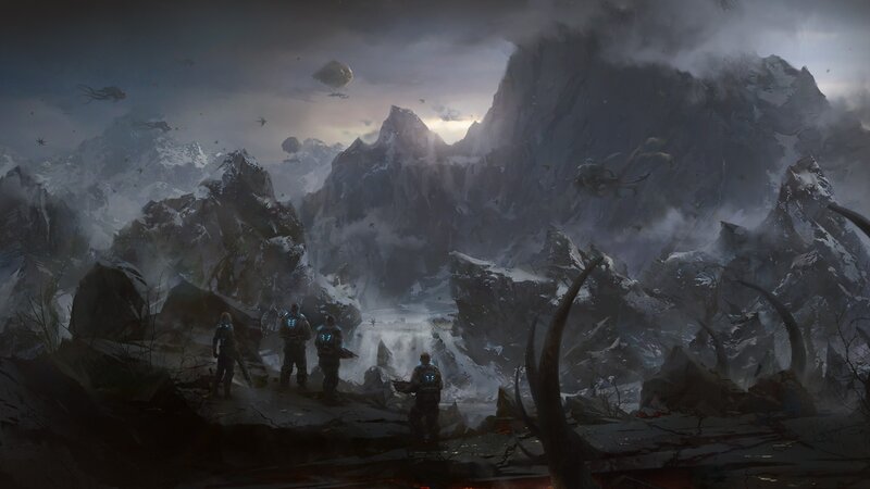 soldiers in a snowy wasteland