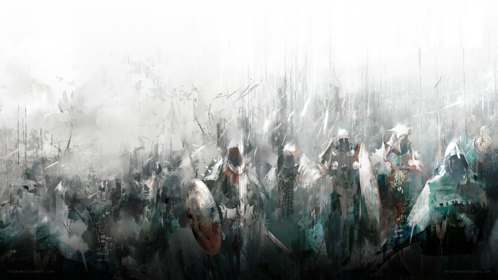soldiers in a storm