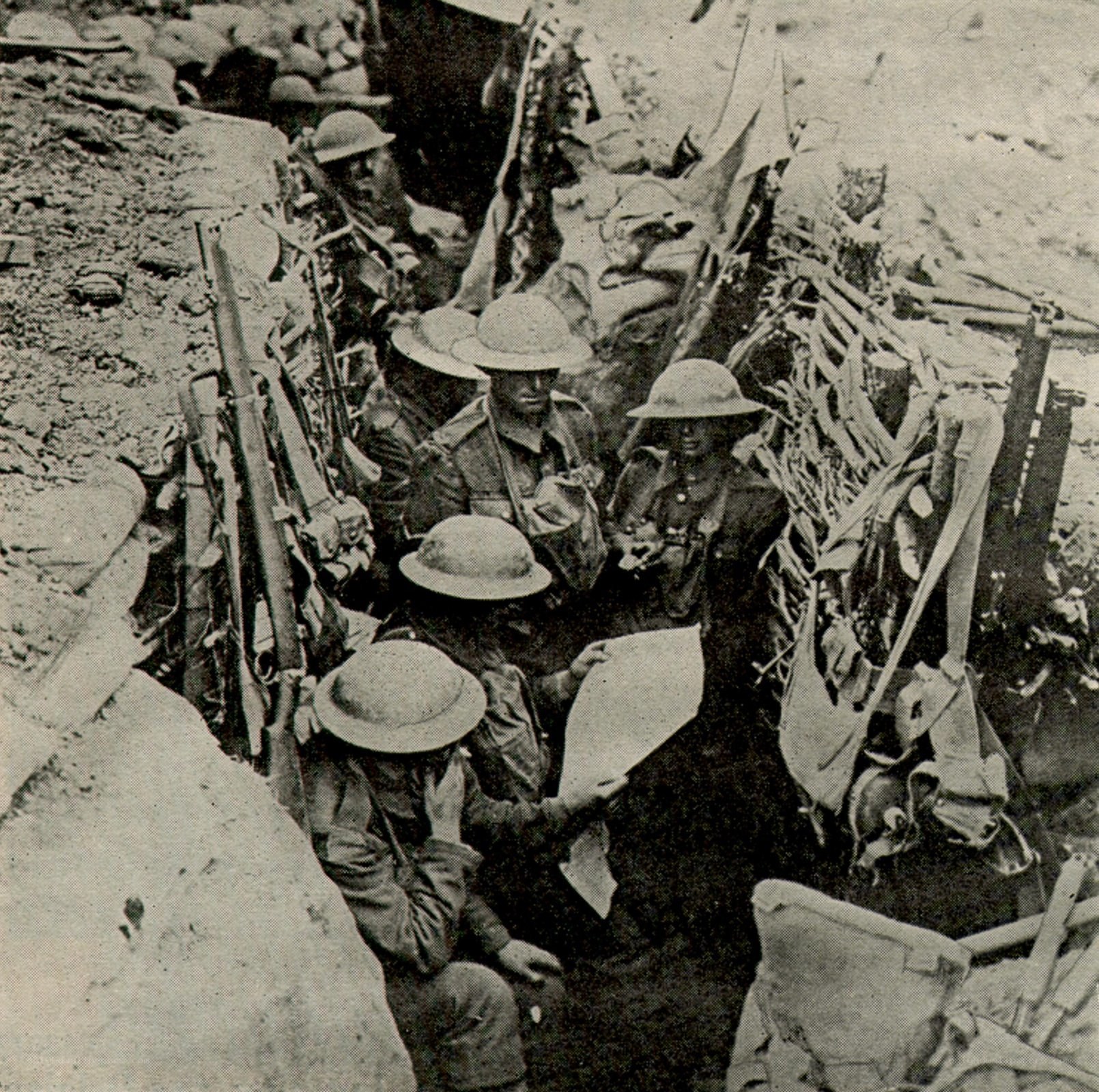 Soldiers in a trench