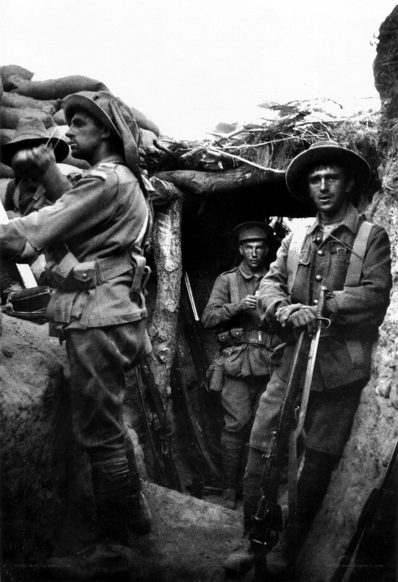 Soldiers in a trench
