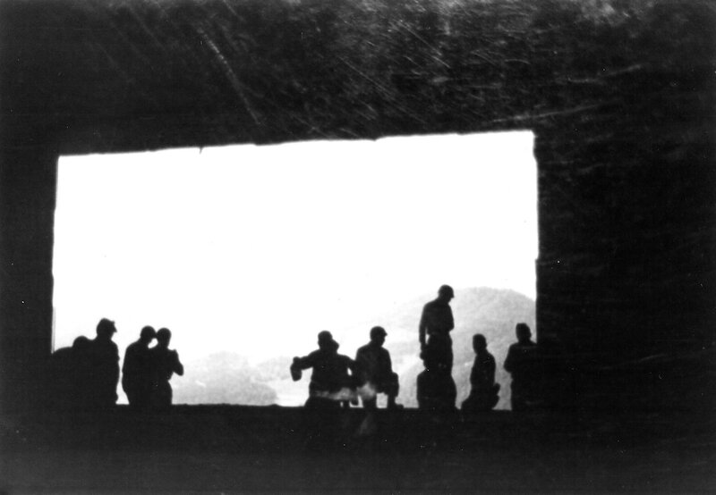 Soldiers in a tunnel silhouette