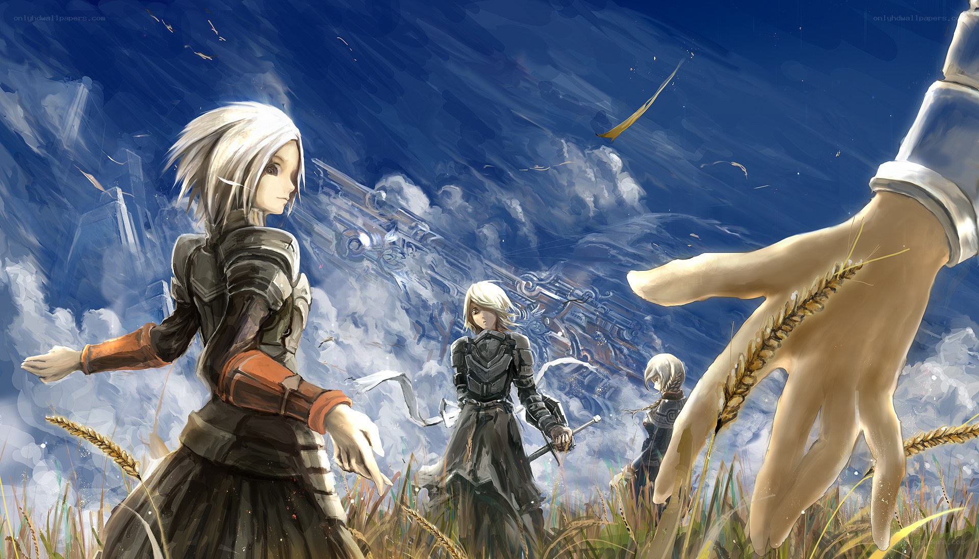 soldiers in a wheat field