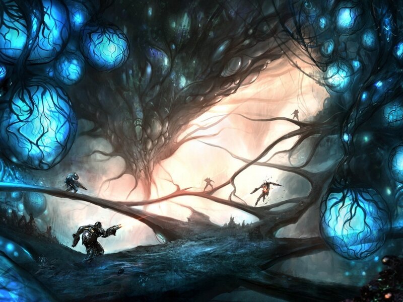 Soldiers in Alien Forest — Blue