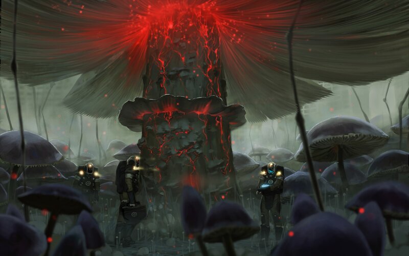 Soldiers in Alien Forest — Red