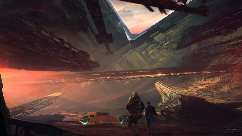 Soldiers in Alien Landscape — Orange