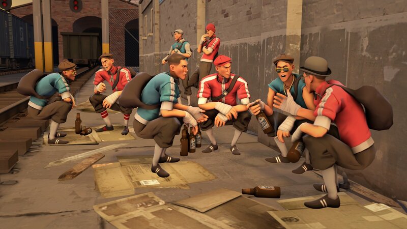 Soldiers in Alley — Gray, Gritty