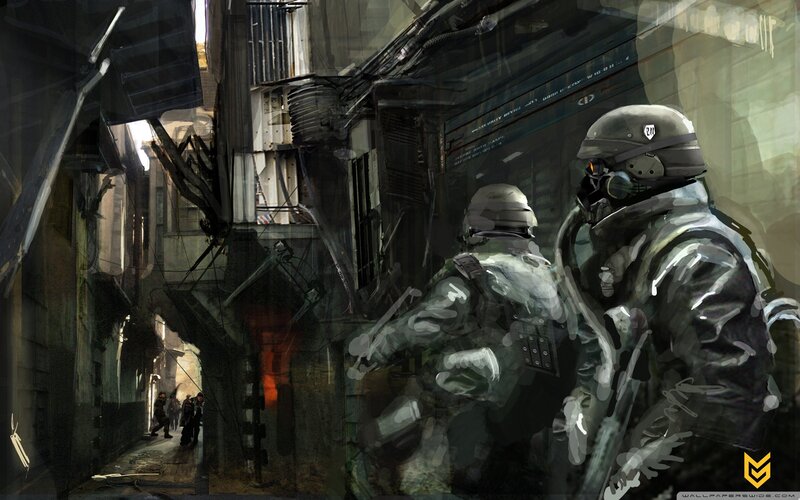 Soldiers in Alleyway