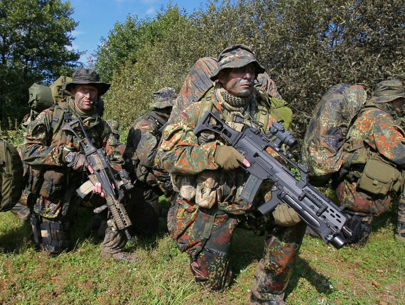Soldiers in camouflage gear
