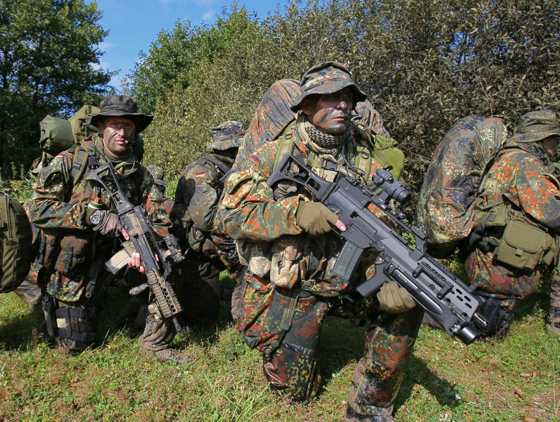 Soldiers in camouflage gear