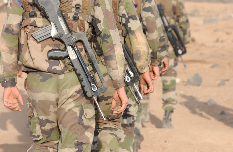 Soldiers in camouflage uniforms