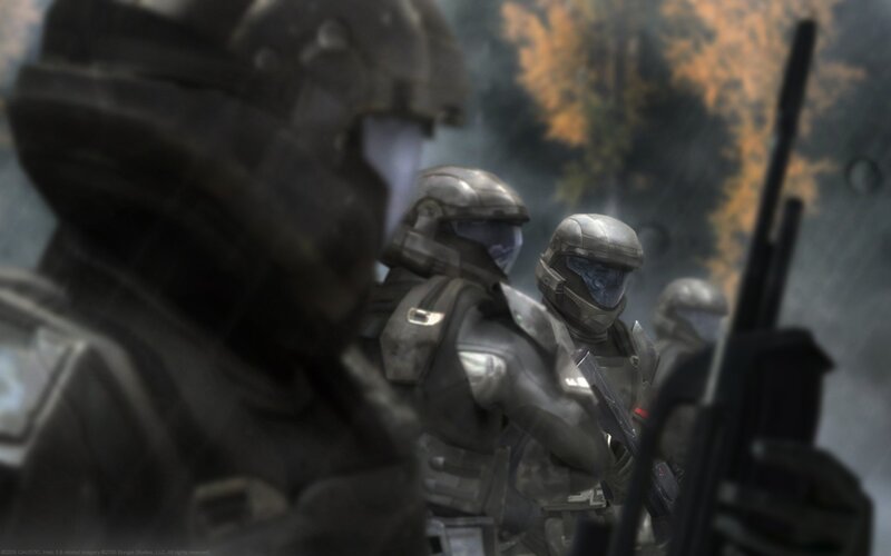 Soldiers in Combat Armor — Gray, Dramatic