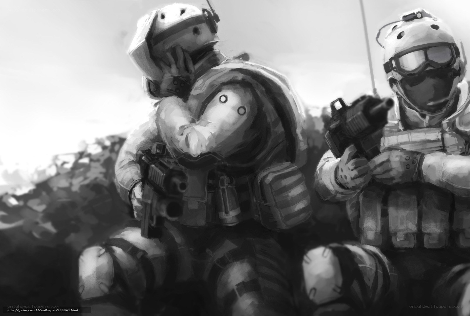 soldiers in combat gear