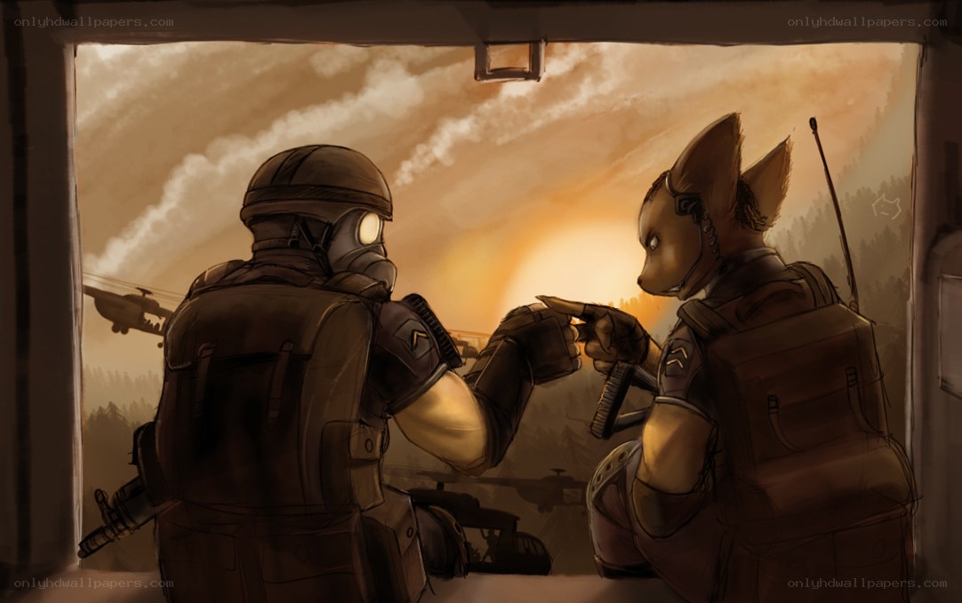 soldiers in combat gear