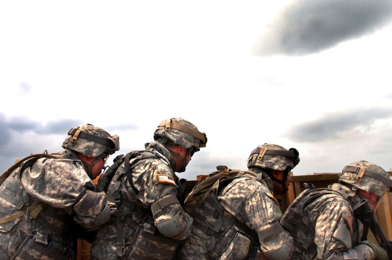 Soldiers in combat gear