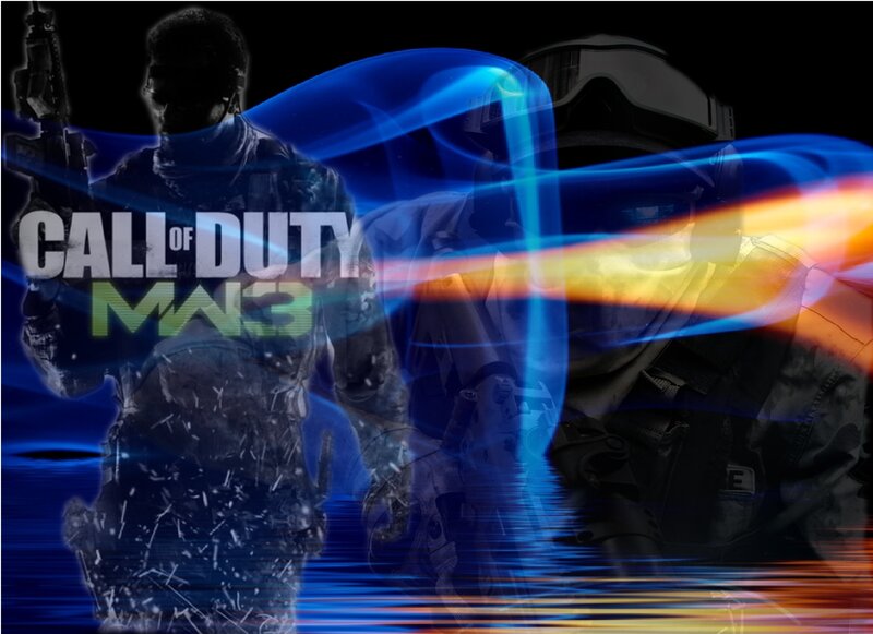 Soldiers in Combat Gear — Blue, Dramatic, Digital Art