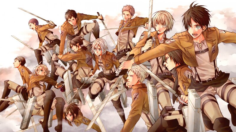 Soldiers in Combat Gear — Brown, Dramatic, Anime, Swords