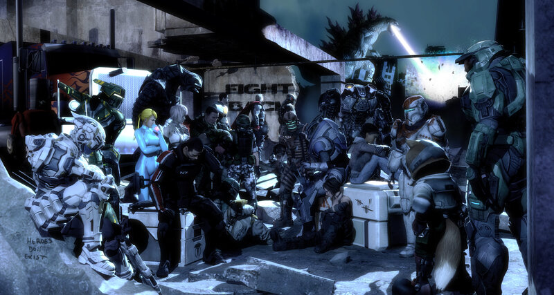 Soldiers in Combat Gear — Gray, Dramatic, Night