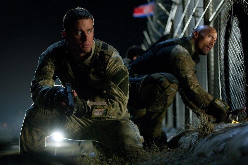 Soldiers in Combat Gear — Green, Tense, Dramatic, Night