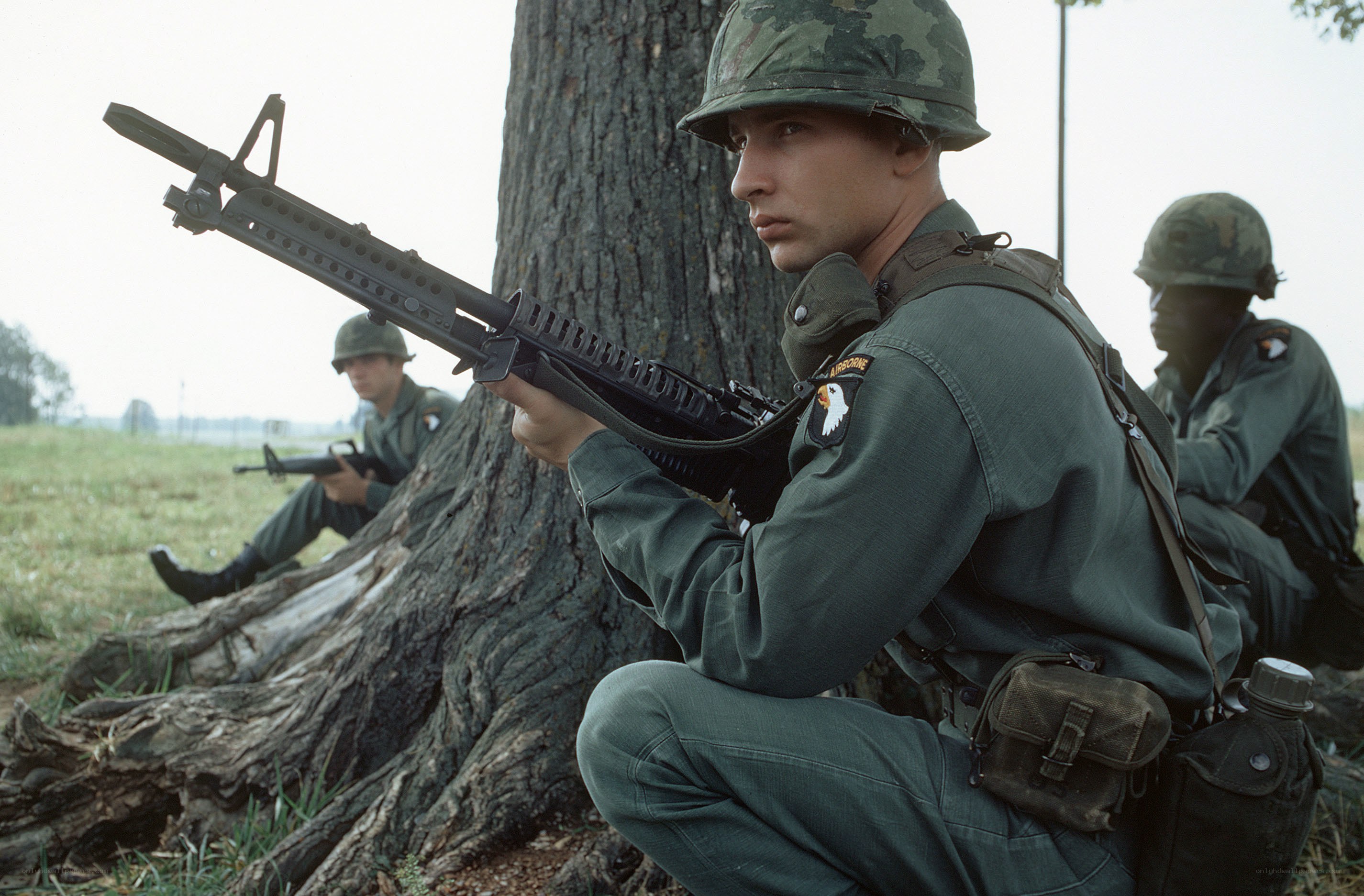 Soldiers in combat positions