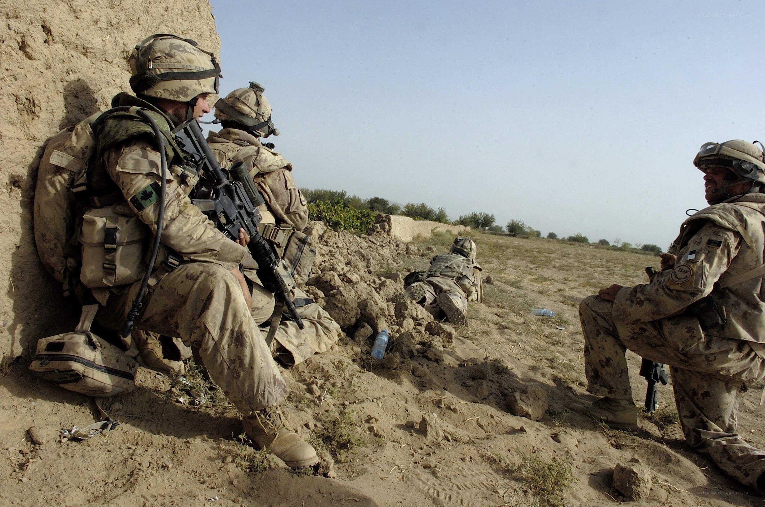 Soldiers in combat positions