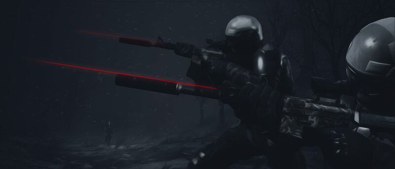 Soldiers in Dark Forest