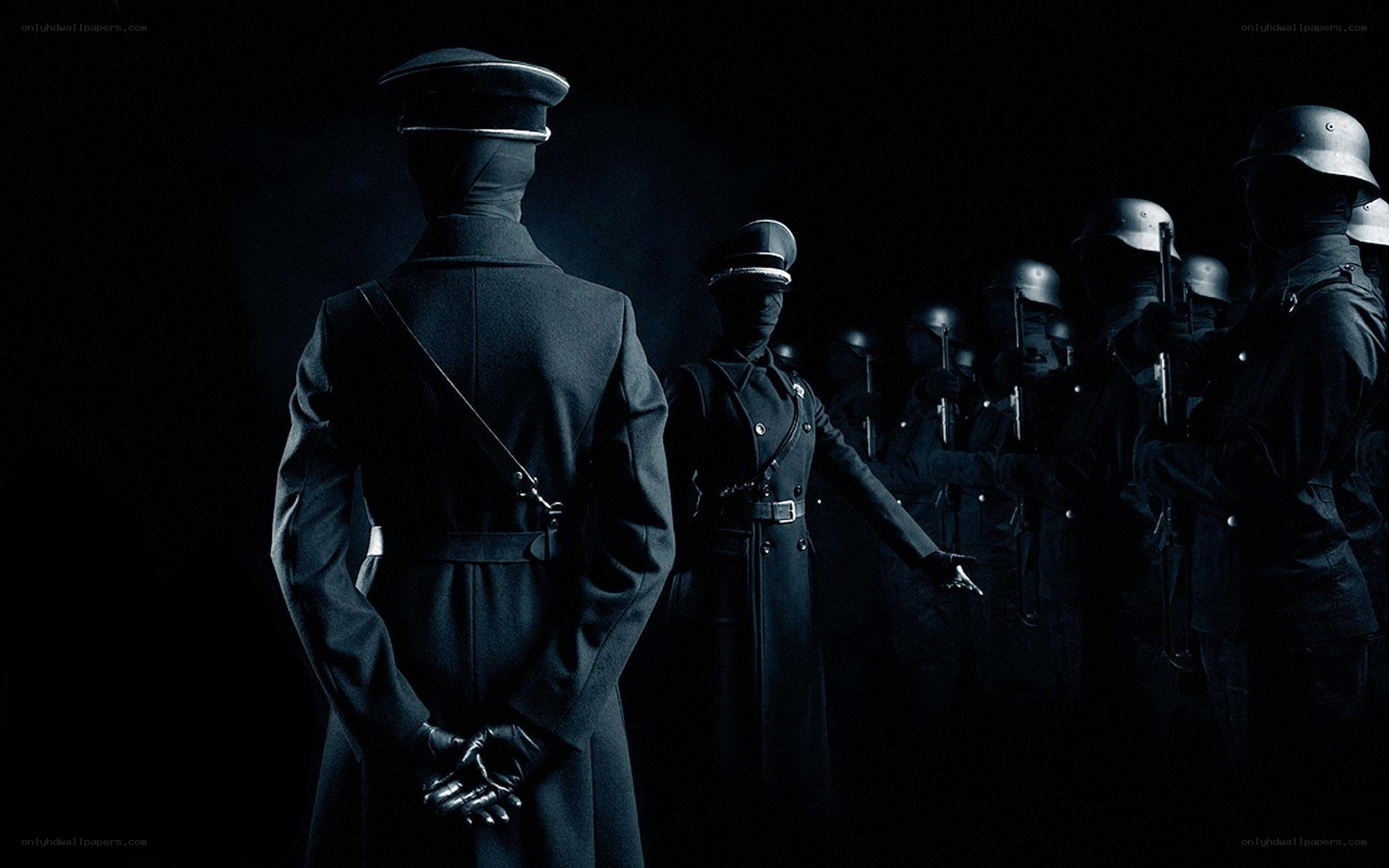 Soldiers in dark formation