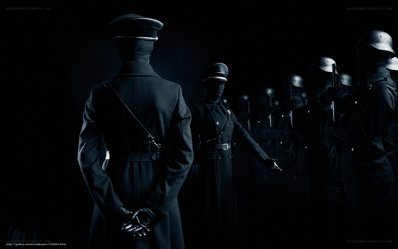 Soldiers in dark formation