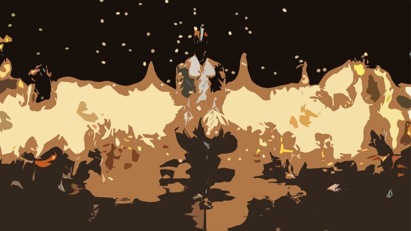 Soldiers in Desert — Brown, Dramatic, Night