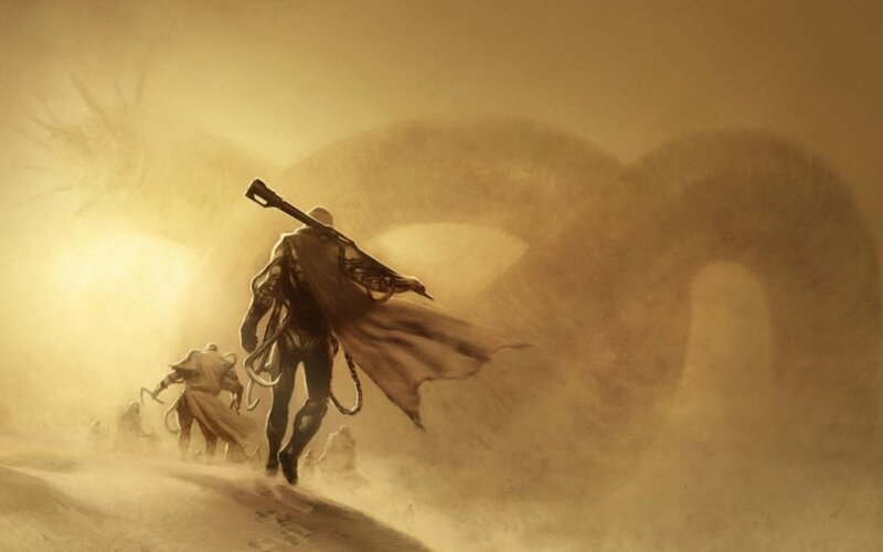 Soldiers in Desert — Brown, Dramatic, Sunset