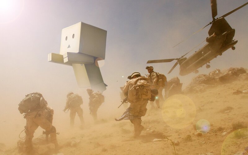 Soldiers in Desert — Brown